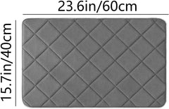 Soft Absorbent Bath Mat Velvet Fleece Kitchen Floor Mats Bathroom Rug Nonslip Toilet Rugs Rectangle Bathroom Rugs Toilet Mats for Bathrooms Thickmachine Washable Toilets Rug Gray