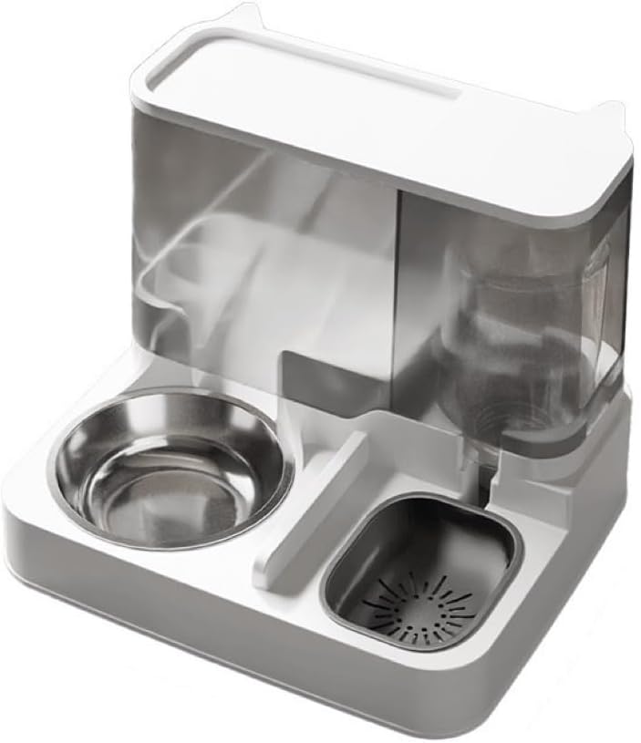 Automatic Cat Feeder and Water Dispenser, Cat Bowl Dog Bowl Gravity Feeder and Drinking Dispenser Wet and Dry for Cats and Small Dogs, Can Manage a week's Worth of Food and Drink Without Worries