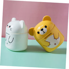 Small Desktop Trash Can with Lid Cartoon Shaped Plastic Waste Basket for Bedroom Office Compact Lightweight PP Garbage Bin for Peel Storage and Space Decoration