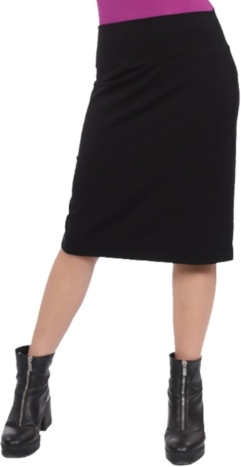 Kosher Casual Modest Knee Length Pencil Skirt for Women in Lightweight Cotton Spandex