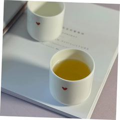 Ceramic Heart Porcelain Cup Portable Office Coffee Mug Cute Couple Water Holder for Home and Coffee Shops Simple Classic Design
