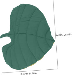 Reversible Leaf Shaped Pet Mat for Cats and Dogs All Season Machine Washable Crate Pad Cozy Cat Bed Mat for Indoor Use Elegant Design Home