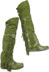 Cowboy Boots for Women Over the Knee Western Boots Embroidery Cowgirl Pull-On Pointy Toe & Wide Trending Fashion - Plus Size Retro Comfortable Walking Lightweight Running Standing All Day