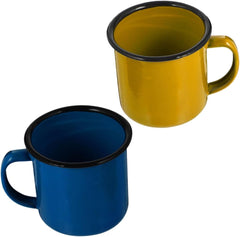 Vintage Style Enamel Mugs Set of 2 Insulated Tea Cup Water Cup for Kitchen