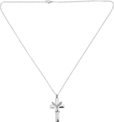YARNOW Stainless Steel Cremation Jewelry Pet Urn Ashes Holder Necklace with Cross Pendant Keepsake Memorial Necklace for Dogs and Cats
