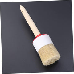 Ergonomic Wood Handle BBQ Brush Oil Painting Brush Round Bristle for Chalk and Sauce 1 Pc