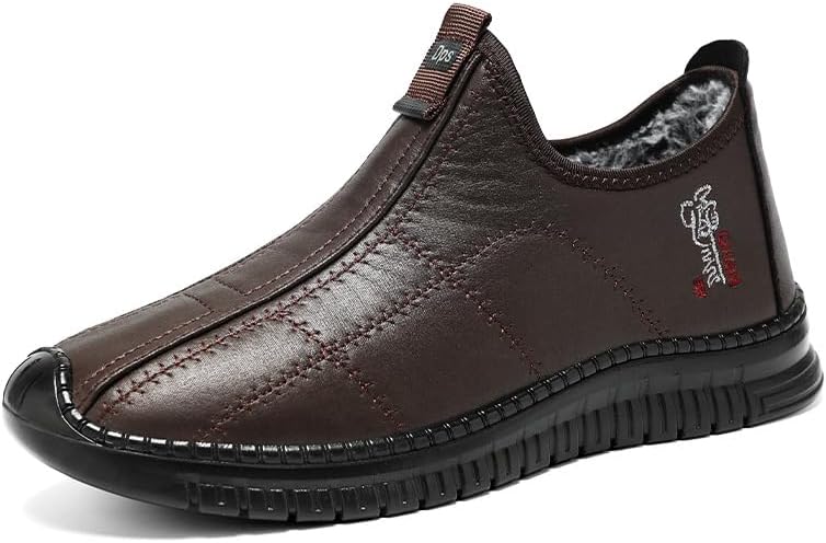 Men’s Winter Boots - Warm Insulated Snow Boots, Thick Lined Short Boots Cold Weather Protection, Soft Sole, Comfortable Fit for Outdoor Activities, Non-Slip (11,Coffee)