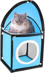 HANABASS Cat Tree Furniture with Tunnel Design and Scratch Posts Indoor Play House Pet Bed for Multiple Cats