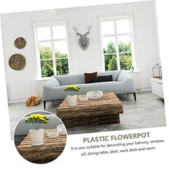 balacoo 1set Resin Planter Flower Pot with Tray Decorative Planter for Use for Garden Porch and Patio Scratch-Resistant Garden Supply