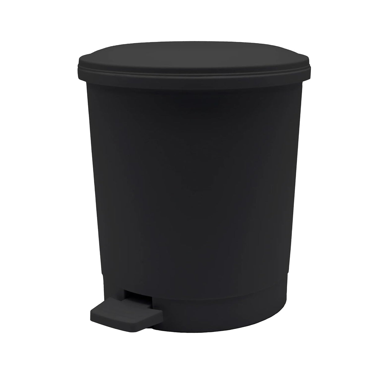 13 Gallon Black Plastic Trash Can with Lid, Heavy-Duty Indoor Garbage Can for Kitchen, Bathroom, Office, Home, Silent Closing & Easy-Clean Design