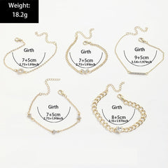 Gold Bracelets Arm Adornment Gilded Wrist Jewelry Fashionable Accessory Set for Ladies Bohemian Design