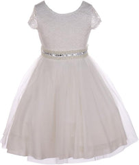 iGirlDress Little Girls Sleeves Lace Tulle Flower Girls Dresses Sizes 2-14