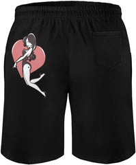 Pinup Girls Heart Mens Swim Trunks Quick Dry Beach Shorts Casual Sports Board Shorts Swimwear with Pocket