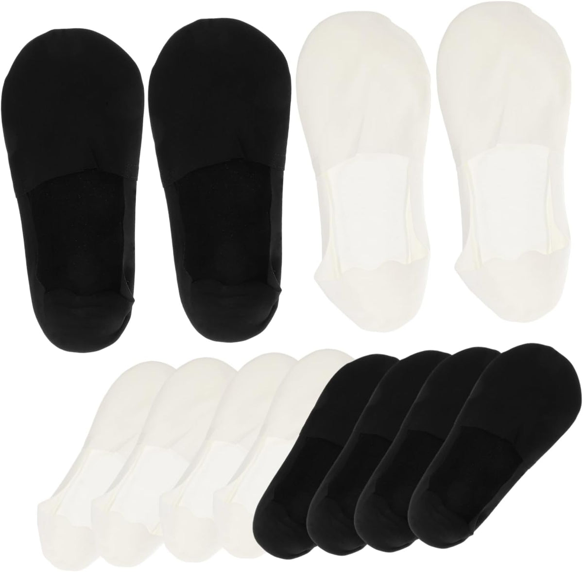 GALPADA 6pairs Low Cut Socks Non-slip Men's Ice Silk Boat Socks Breathable for Flats