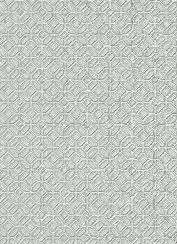 CONCORD WALLCOVERINGS ™ One-Seven-Five, Lavish Futuristic Harmonious White Wallpaper Sample