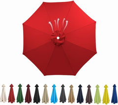 Patio Umbrella Replacement Canopy 6.5/7.5/9/10ft Cantilever Umbrella Replacement Canopy 6 Ribs/8 Ribs Polyester Canopy Replacement Top (Color : Coffee, Size : 2.7m/9FT-6Ribs)