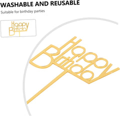 10pcs Acrylic Birthday Cake Toppers Stylish Party Supplies for Cakes and Desserts Unique Letter Design for Home Baking and Celebrations