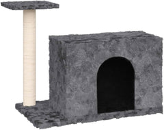 vidaXL Modern Cat Tree with Sisal Scratching Post - Dark Gray, Indoor Activity Center, 20.1 in Tall
