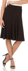 Rekucci Women's Ease into Comfort Flared Knee Length Knit Skirt