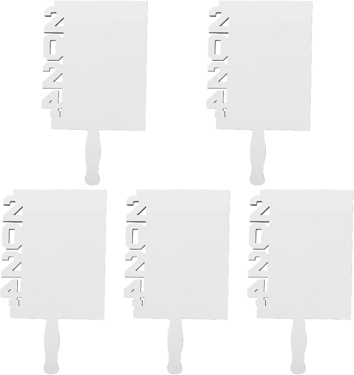 Ciieeo 5pcs Graduation Decoration Fan Picture Frame Graduation Picture Centerpieces Sublimation Photo Blanks Grad Decoration 2024 Graduation Frame Photo Frame Handheld White