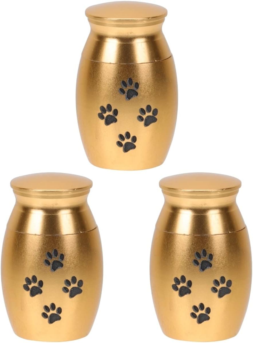 Zerodeko 3pcs Creative Stainless Steel Pet Urn for Ashes Memorial Container Elegant and Cats for Commemorating Beloved Pets Finish