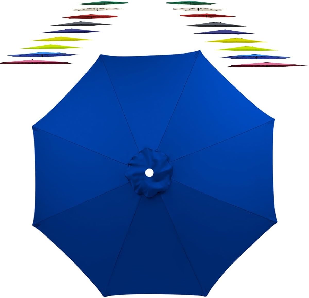 Patio Umbrella Replacement Canopy 6.5ft/7.5ft/9ft/10ft Outdoor Patio Umbrella Replacement Cover, 6 Rib 8 Rib Parasol Replacement Cloth for Garden Yard Deck