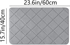 Bath Mats for Bathroom Rugs Memory Foam Absorbent Shower Mat Bath Tub Mat Soft Non Slip Bathroom Rug Washable Wash Dry, Thick Carpet Toilet Rug Gray