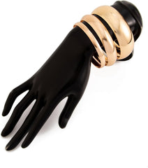 3PCS Gold and Silver Chunky Bangles for Women Non Tarnish Jewelry Gift