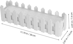 Totority Rectangular Fence Planter Decorative Foam Insert for Artificial Flowers Home Decor Flower Pot Fairy Garden Planter