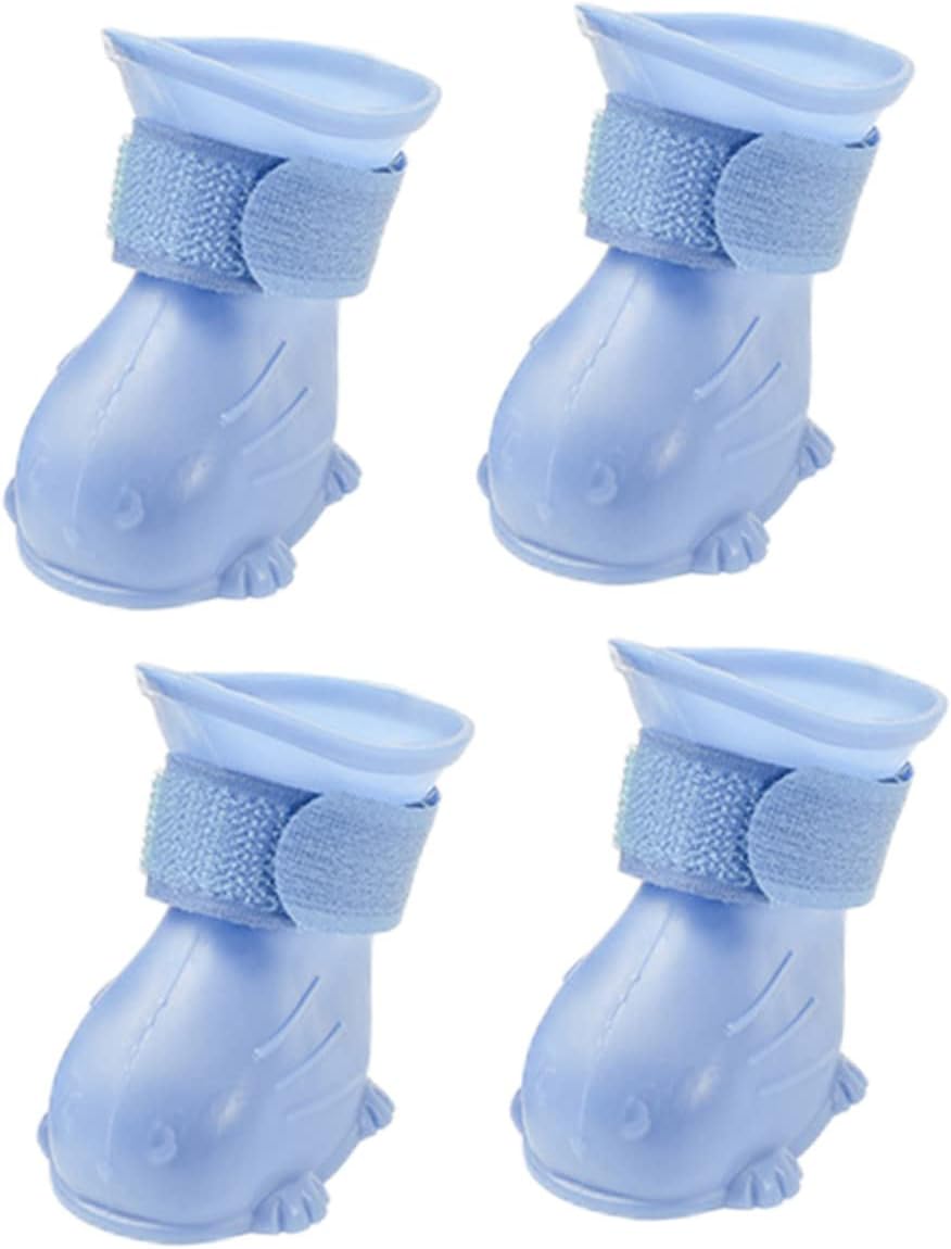 Happyyami 4pcs Dog Rain Boots -Resistant Pet Footwear for Dogs Comfortable Outdoor Shoes for Rainy Days for Active Puppies
