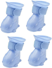 Happyyami 4pcs Dog Rain Boots -Resistant Pet Footwear for Dogs Comfortable Outdoor Shoes for Rainy Days for Active Puppies