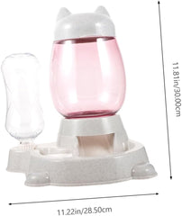 MERRYHAPY Cat Feeding Watering Supplies Automatic Pet Feeder Pet Food Water Dispenser Kitten Food Container