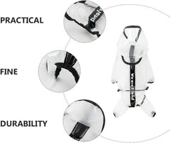 balacoo 1pc Outdoor Dog Raincoat Transparent Reflective Pet Rainwear Four-Legged Back Suggested Weight