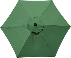 2.7 m 6 Ribs Outdoor Round Patio Umbrella, Market Patio Fade Resistant Umbrella Top Canopy Cover Replacement for Patio Courtyard Outdoor Swimming Pool Lawn(Green)