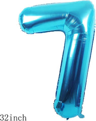 Balloons, 11 pcs Foil Balloons 7 Year Old for 7st Birthday Party Supplies Decoration， Confetti Balloon Kids Party Balloons Party Supplies 7 Years Old Birthday Balloon for Kids (7th, Blue)