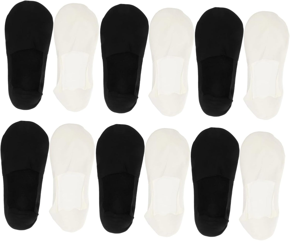 6 Pairs Men's Ice Silk Low Cut Socks Breathable Invisible Socks for Summer Non-Slip Moisture-Wicking Liner for Flats