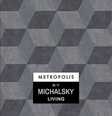 CONCORD WALLCOVERINGS ™ Metropolis, Urban Graphic Stripes Floral Textured Plain Gray Wallpaper, Sample 7" x 10"