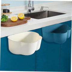 3pcs Hanging Kitchen Waste Bin Compact Under Sink Garbage Container for Kitchen Bathroom Bedroom Space Saving Waste Storage Blue White Pink