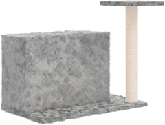 vidaXL Cat Tree Light Gray Engineered Wood, Plush, Sisal Medium Durable