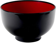 Japanese Soup Ramen Donburi Bowl, 38 fl.oz, Plastic Bowl for Ramen, Udon, Pho, Rice, and Cereal, Microwave & Dishwasher Safe, Black and Red Color, Made in Japan