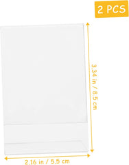 Ciieeo 2Pcs Acrylic Photo Frame Display Stand Transparent Desktop Picture Racks for Horizontal Display for Home and Office Protects and Showcases Your Cherished Memories