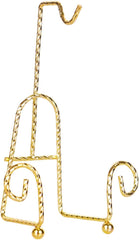 Tea Saucer Display Stand Tea Saucer Cup Rack Twist Wire Sturdy Tea Cup Holder Display for Teapot Coffee Mug Kitchen Plate, 12cmx17.8cm, Gold