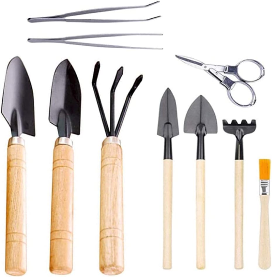 Garden Tool Set Garden Hand Tool Kit Plant Care Kit Bonsai Planting for Gift 10PCSGarden Set