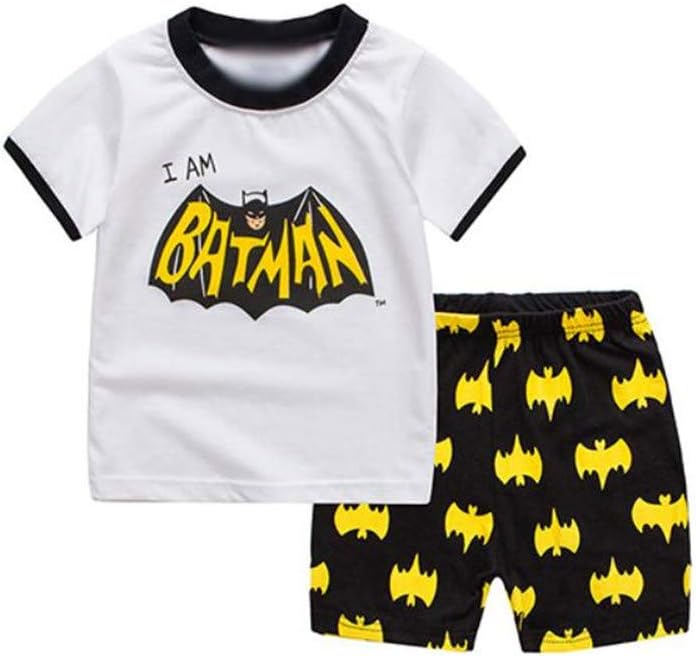 Little Boys Summer Pajamas Short Kids Pjs Sets 100% Cotton Toddler Sleepwear (bat1, 2_years)