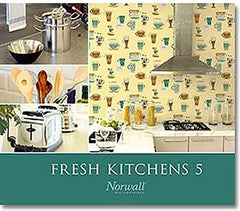 CONCORD WALLCOVERINGS ™ Fresh Kitchens, Kitchen Design Cream, White Wallpaper, Sample 7" x 10"