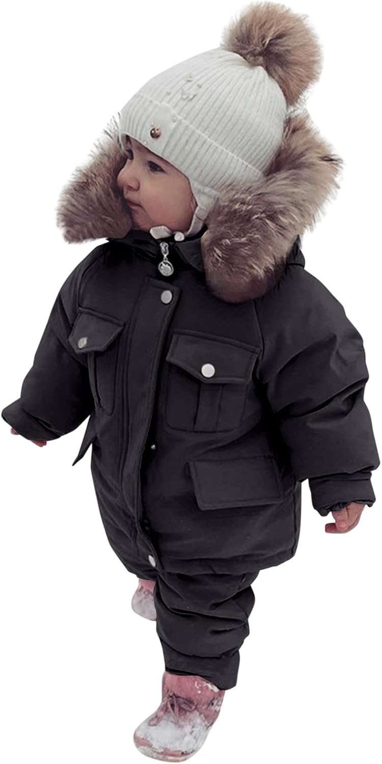 AnFeng Girls' Outerwear Jackets & Coats Baby Kids Girls Boys Winter Thick Warm Hooded Down Coat Down Paraks Pants