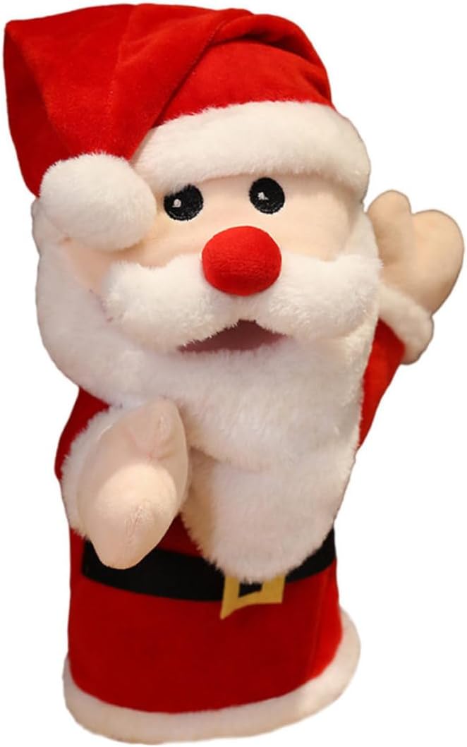 Adorable Santa Claus Hand Puppet Plush Christmas Finger Plaything for Parent Interactive Role Play with Soft PP Cotton Material Safe for Repeated Use