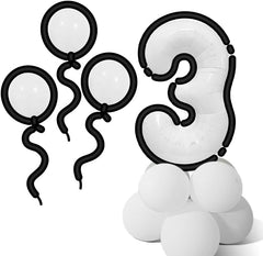 27Pcs Happy 3rd Birthday Decorations White 3 Balloons,3rd Year Old Party Supplies, Foil Helium Mylar Agate Star Heart Shaped Balloons Hot 3rd Birthday Balloon for Princess Girl 3 Birthday Baby Shower