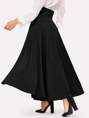 SweatyRocks Women's Elegant High Waist Skirt Tie Front Pleated Maxi Skirts