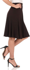 Rekucci Women's Ease into Comfort Flared Knee Length Knit Skirt